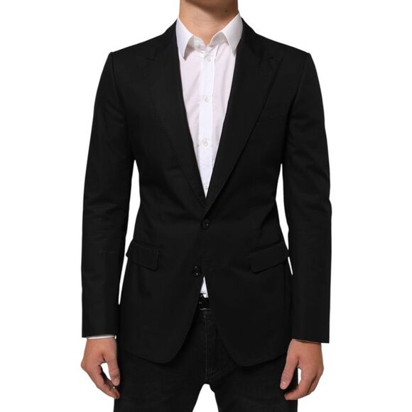 Dolce & Gabbana Black Wool 2 Buttons Suit Men Jacket Men's Blazer